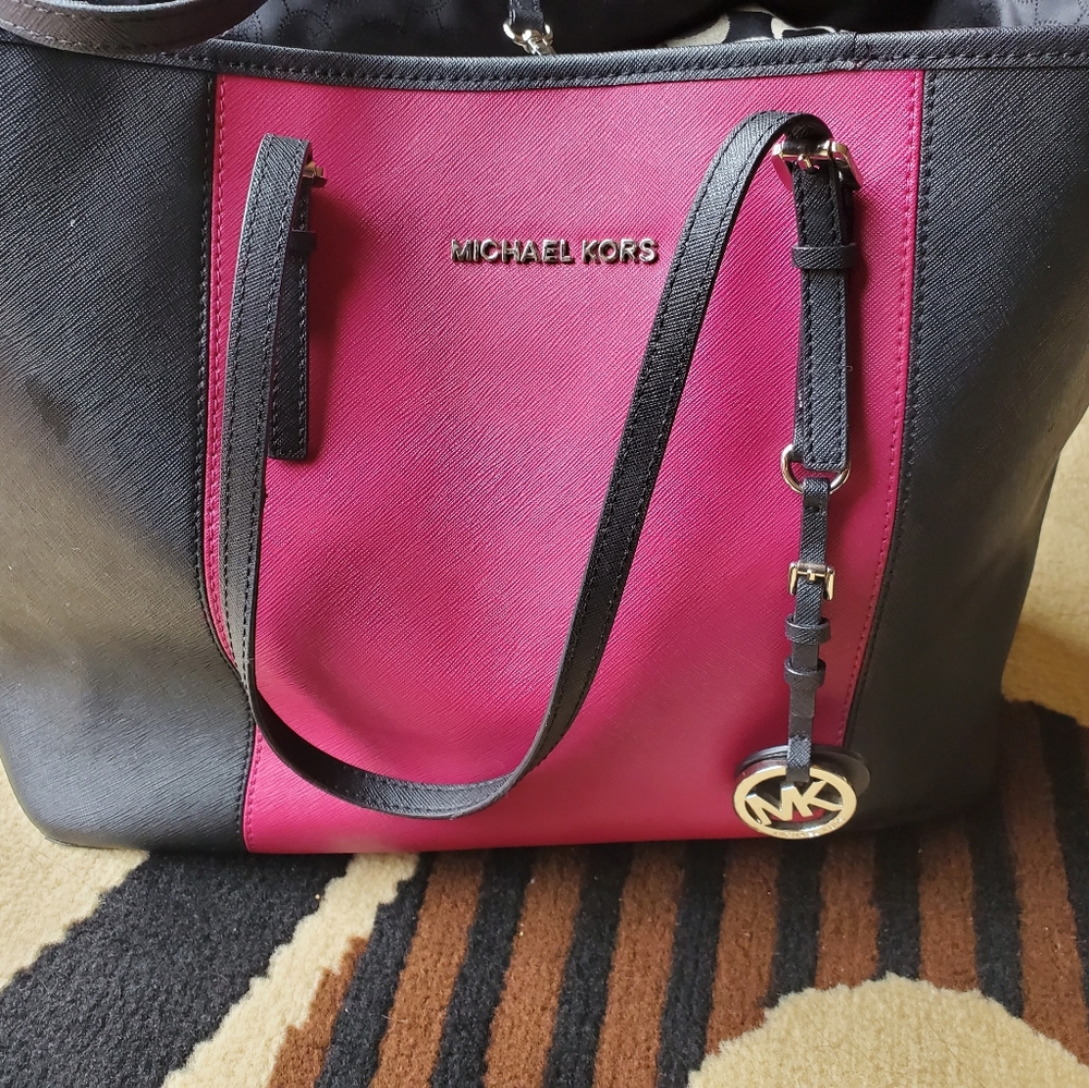 Michael Kors Black and Pink Tote